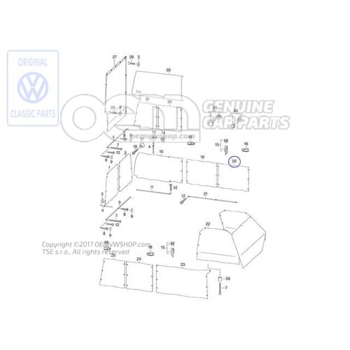 Oldalablak függöny Volkswagen Campmob. (Typ2/Transnp./LT) 701070405F