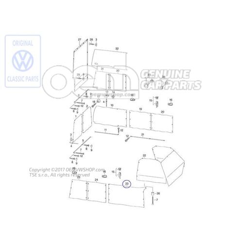 Oldalablak függöny Volkswagen Campmob. (Typ2/Transnp./LT) 701070411E