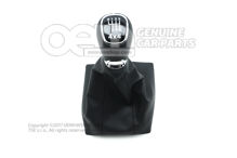 Sebességváltó gomb csomagtartóval a sebességváltó karhoz (műbőr) szatén fekete/magas króm Skoda Superb 3V 3V1711113T WZI