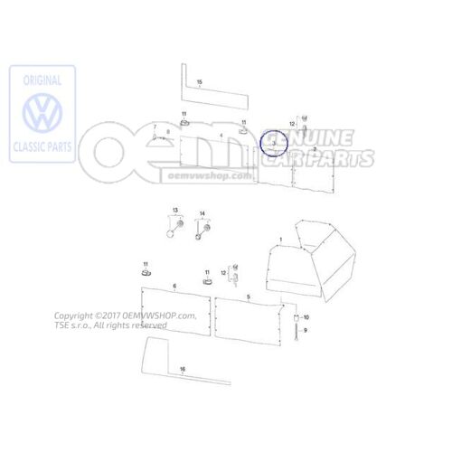 Oldalablak függöny Volkswagen Campmob. (Typ2/Transnp./LT) 701070404E