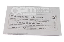 &quot;Az olaj megfelel a vw szabványnak&quot; matrica 701010043K