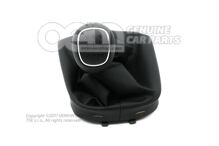 Sebességváltó gomb (bőr) titán fekete/alumínium Skoda Citigo 1S 1ST711113F BKS (1)