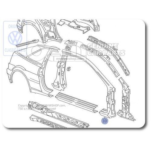 Szekcionált rész - A-oszlop Volkswagen Corrado 53 535809840A
