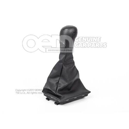 Sebességváltó gomb váltókarhoz csomagtartóval (műbőr) szatén fekete Skoda Octavia 5E 5E1711113  SHD