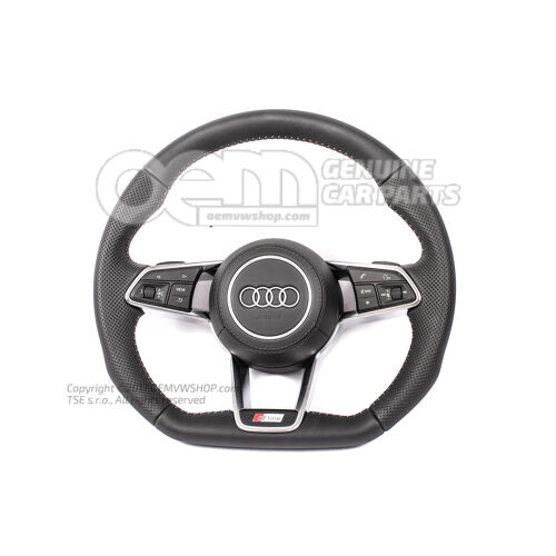 Original Audi Sline steering wheel with flat bottom and airbag