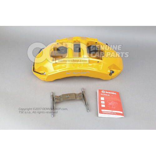 4KE615108B SR6 Audi Q8 e-tron és e-tron sárga féknyereg fékbetét nélkül mérete 400x38mm jobb első 4KE615108B SR6