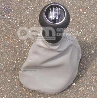 Sebességváltó gomb csomagtartóval a sebességváltó karhoz (bőr) flanel szürke 1E0711118B HHT (1)