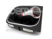 Sebességváltó gomb (alu) sebességváltó burkolattal (bőr) fekete/alumínium 5K0711113G XPR