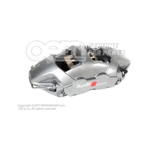 Audi e-tron GT grey calliper without brake pads for ceramic brakes size 410x32mm rear right 4J3615424G