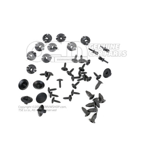 1 készlet rögzítőelemek Audi A1/S1 8X kerékházbetéthez 8X0098629A