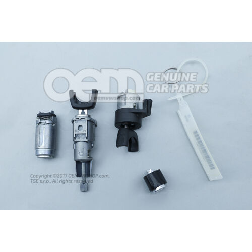 1db zárhenger garnitúra kilincshez, hátsó csomagtérajtó / csomagtérfedél, gyújtásindító, kapcsoló, egy Skoda Octavia 1U 1U2800375DC