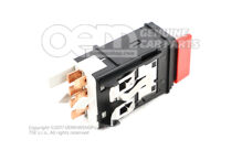 Vészlámpa kapcsoló relé irányjelző/vész.lámpa tűzpiros Volkswagen Polo Classic/Variant 6K 6N0953235B 302 (2)