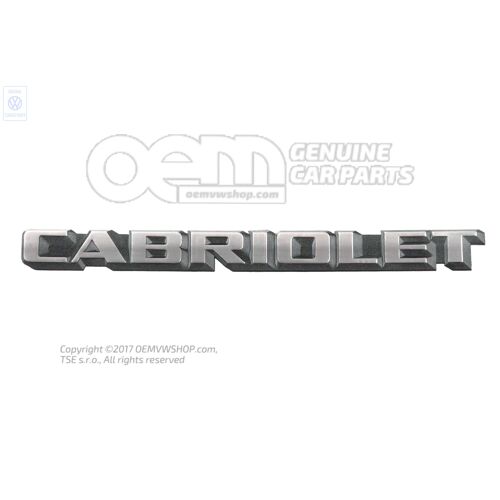 Hátsó embléma Cabriolet Golf Mk1 155853687B GX2