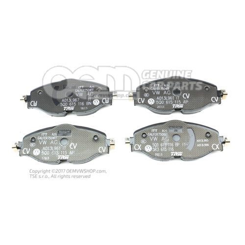 1 készlet fékbetét tárcsafékhez 2K5698151C