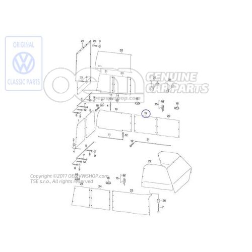 Oldalablak függöny Volkswagen Campmob. (Typ2/Transnp./LT) 701070404G