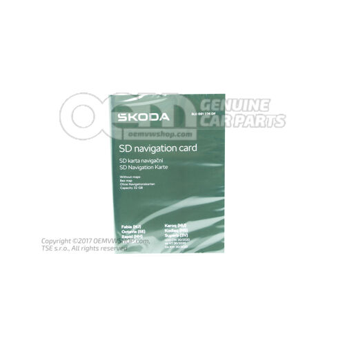 Sd memóriakártya navigációs rendszerhez navigációs adatok nélkül 5L0051236DF