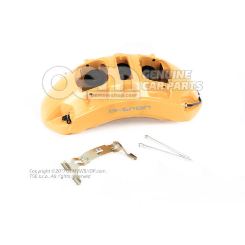 4KE615107B SR6 Audi Q8 e-tron és e-tron sárga féknyereg fékbetét nélkül mérete 400x38mm bal első 4KE615107B SR6