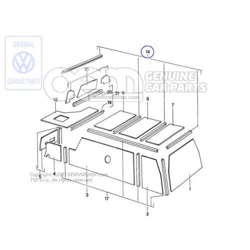 1 készlet sarokkárpit Volkswagen Campmobil LT 7E 281070004