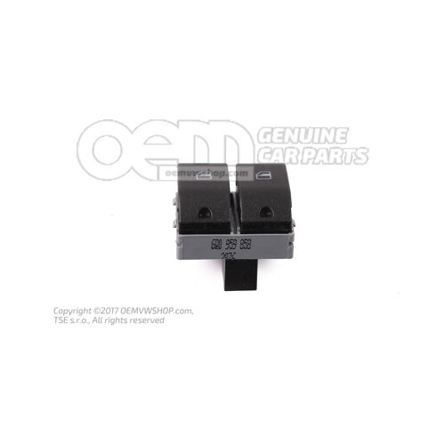 Szatén fekete elektromos ablakemelő kapcsolója 6Q0959858  9B9