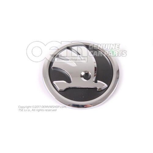 SKODA embléma magas króm/fekete 5JA853621  AUL