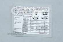 Skoda Fabia 5J guminyomás adattábla 5J9010751H