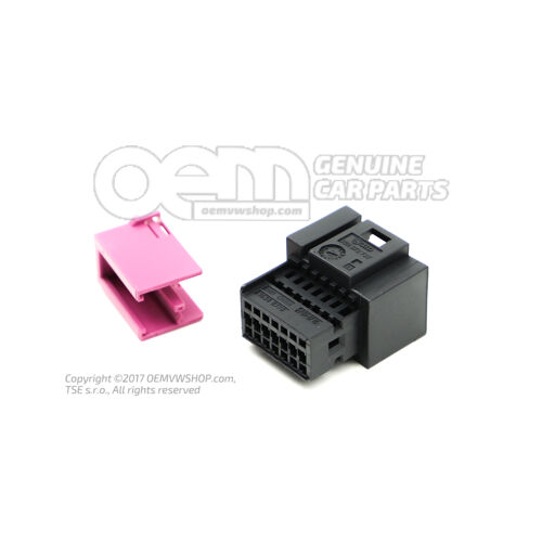 Lapos csatlakozóház érintkezőreteszelő mechanizmussal 6Q0972737