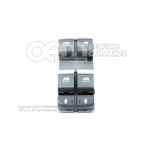 Kapcsoló elektromos ablakokhoz szablya (fekete) 4M0959851B 5PR