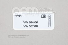 &quot;Az olaj megfelel a vw szabványnak&quot; matrica 701010043A