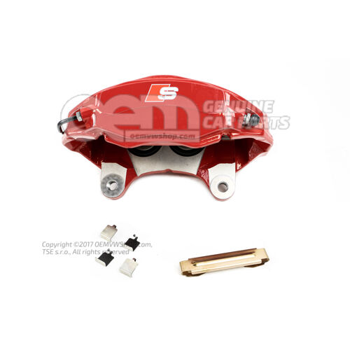 Audi TT/TTS Coupe/Roadster 8S brake calliper for brakes size 338x30mm front left red 8S0615107K