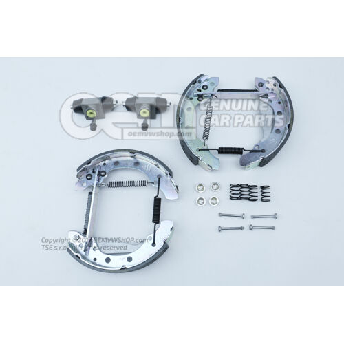 1 készlet: fékpofák betéttel és fékhengerrel 5J0698511