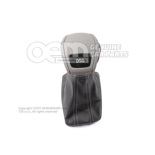 Sebességváltó gomb (bőr) sebességváltó burkolattal (bőr) titán fekete/artgrey Skoda Kodiaq 56 566064220  YDK