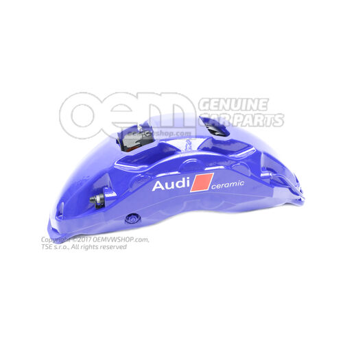 4J3615124F Audi e-tron GT blue Caliper without brake pads for vehicles with ceramic brake disc pads size 420x40mm front right