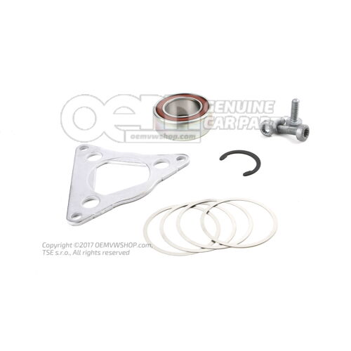 Eredeti Audi javítókészlet bal oldali csapágy 6 sebességes kézi és 7 sebességes automata sebességváltókhoz OEM02403362
