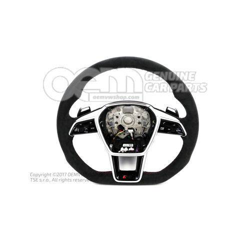 4K0419091BGTPE Audi RS6, RS7 C8 Alcantara multifunction heated steering wheel with red stitching