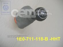 Sebességváltó gomb csomagtartóval a sebességváltó karhoz (bőr) flanel szürke 1E0711118B HHT Sebességváltó gomb csomagtartóval a sebességváltó karhoz (bőr) flanel szürke 1E0711118B HHT