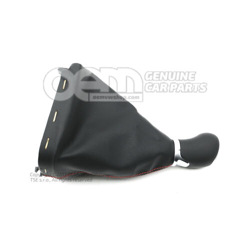 Sebességváltó gomb (bőr) szatén fekete/fekete Skoda Citigo 1S 1ST711113J FAZ