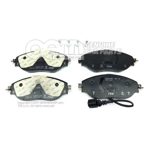 1 készlet: fékbetétek kopásjelzővel tárcsafékhez 3C0698151L