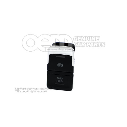 Elektromechanikus rögzítőfék kapcsoló -EPB- fekete/alumínium Volkswagen Touran 5T 5TA927225B ICX