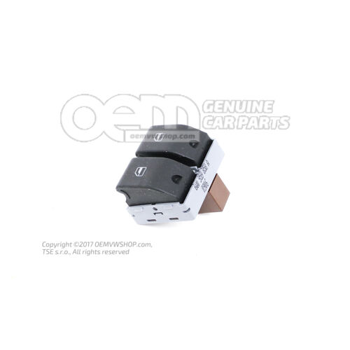 Szatén fekete elektromos ablakemelő kapcsolója 6Q0959858A 9B9