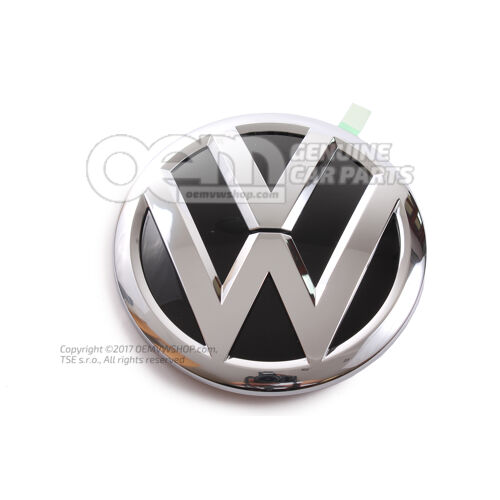 VW jelzés a fedélhez, hátul fekete/világos króm 7E0853630D DPJ