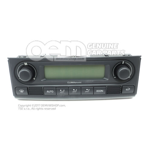 Kijelző és vezérlőpanel CU-val elektronikusan vezérelt klímaberendezéshez satin bla 5J0907044A WHS