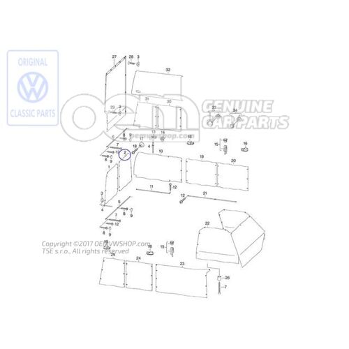 Függöny a hátsó ablakhoz Volkswagen Campmob. (Typ2/Transnp./LT) 701070400T