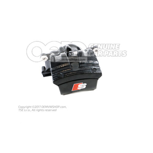 Brake calliper housing with servomotor filled and purged Black rear right 4N0615404HQB7