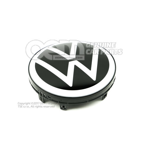 VW embléma Tiszta fehér/fekete 1T3853600  AWA