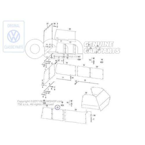 Oldalablak függöny Volkswagen Campmob. (Typ2/Transnp./LT) 701070412K