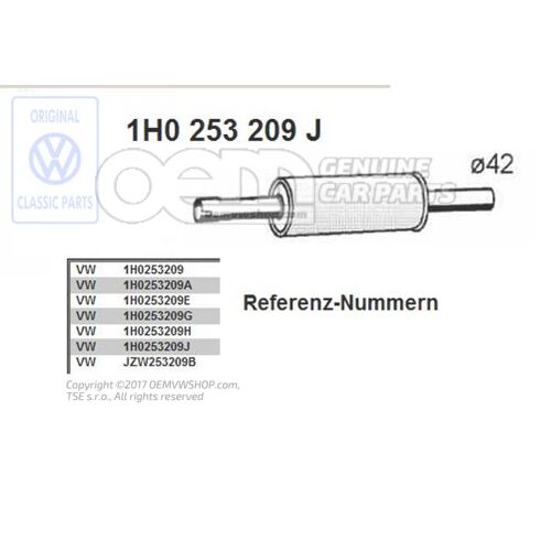 hangtompító 1H0253209J
