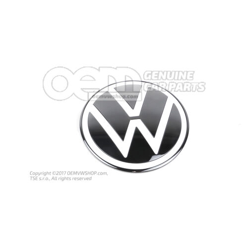 VW embléma Tiszta fehér/fekete 10A853601  AWA